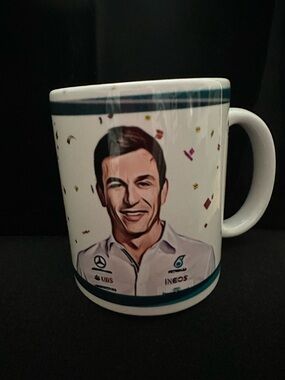 Toto Wolff Mercedes AMG Petronas F1 Team Coffee Mug - NWOT